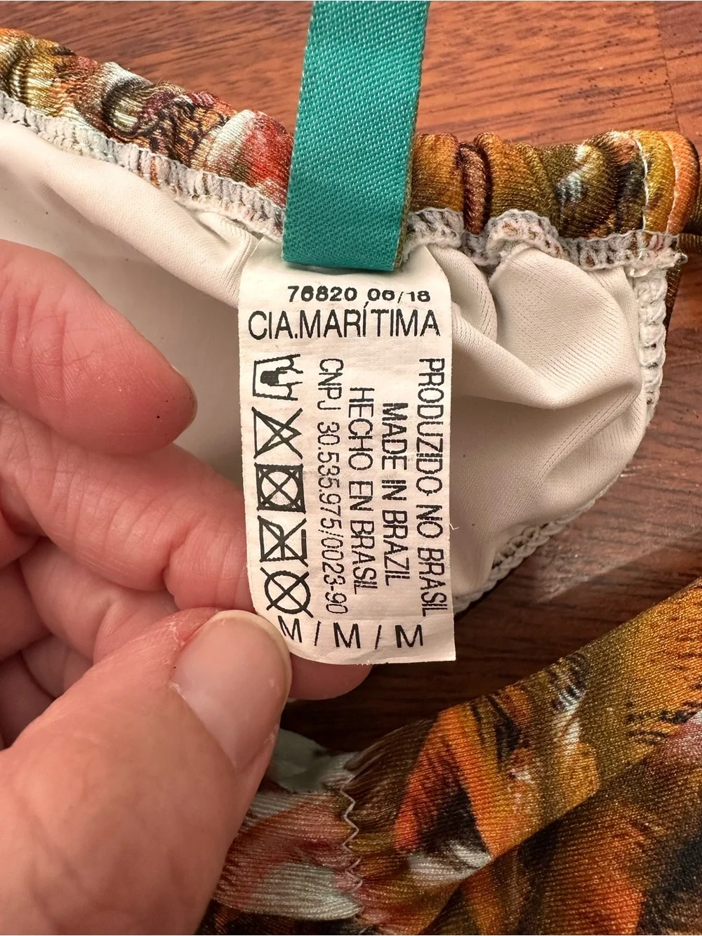 CIA MARITIMA Triangle Tie-Side Palm Print Bikini Set. Hawaii. Vacation. Beach M